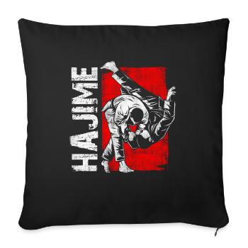 Hajime-design For karate and martial arts fans - Sofa pillowcase 17,3'' x 17,3'' (45 x 45 cm) - black - Front