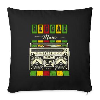 Reggae Music Design pour les amateurs de musique reggae - Housse de coussin décorative 45 x 45 cm - noir - Devant