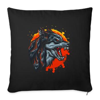 Werewolf sunset design For Wolves fans - Sofa pillowcase 17,3'' x 17,3'' (45 x 45 cm) - black - Front