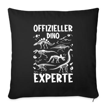Offizieller Dino Experte, Dinosaurier - Sofakissenbezug 45 x 45 cm - Schwarz - Vorne