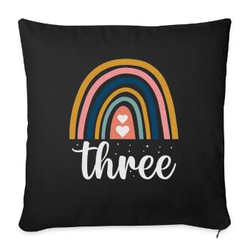 Rainbow design with three leopards For 3. - Sofa pillowcase 17,3'' x 17,3'' (45 x 45 cm) - black - Front
