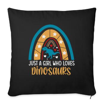 Nur Ein Mädchen, Das Dinosaurier-design Für Dino - Sofakissenbezug 45 x 45 cm - Schwarz - Vorne