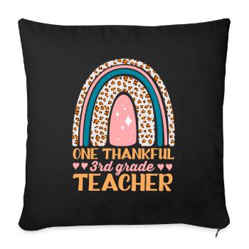 Un design d’enseignant reconnaissant pour la 3ème année - Housse de coussin décorative 45 x 45 cm - noir - Devant