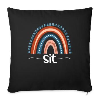 Sit Leopard Rainbow Für Psychologiestudenten - Sofakissenbezug 45 x 45 cm - Schwarz - Vorne