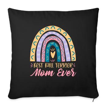Meilleur design Bull Terrier Mamma de tous les temps pour - Housse de coussin décorative 45 x 45 cm - noir - Devant