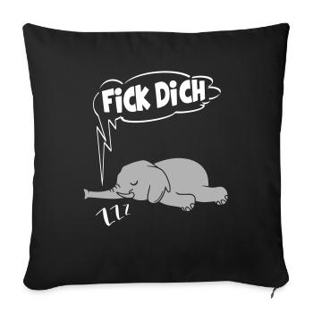 Fick Dich Elefant Ingnorant Nein Nö Chef - Sofakissenbezug 45 x 45 cm - Schwarz - Vorne