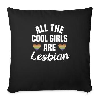 Lgbt Lesbian Rainbow Flag Bisexual Queer - Sofa pillowcase 17,3'' x 17,3'' (45 x 45 cm) - black - Front