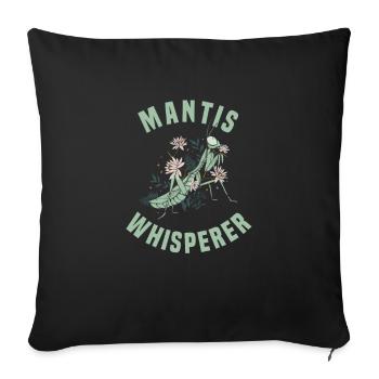 Praying mantis Insect lover Mantis - Sofa pillowcase 17,3'' x 17,3'' (45 x 45 cm) - black - Front