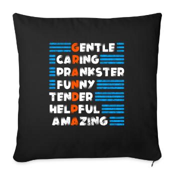 Grandfather Quality Design For Grandfather - Sofa pillowcase 17,3'' x 17,3'' (45 x 45 cm) - black - Front