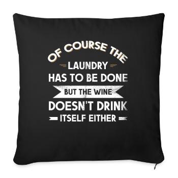 Wine-fan-drinking lover design For scrubbers - Sofa pillowcase 17,3'' x 17,3'' (45 x 45 cm) - black - Front