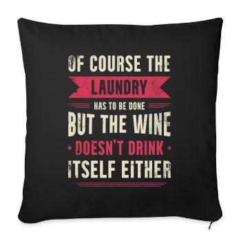 Wine-fan-drinking lover design For scrubbers - Sofa pillowcase 17,3'' x 17,3'' (45 x 45 cm) - black - Front