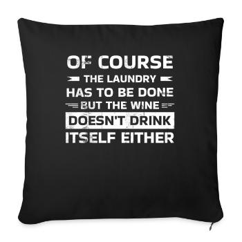 Wine-fan-drinking lover design For scrubbers - Sofa pillowcase 17,3'' x 17,3'' (45 x 45 cm) - black - Front