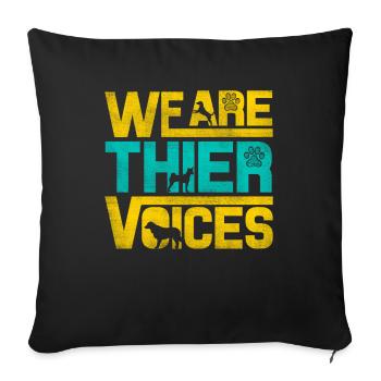Nous sommes votre conception de voix pour les amoureux des animaux de compagnie - Housse de coussin décorative 45 x 45 cm - noir - Devant