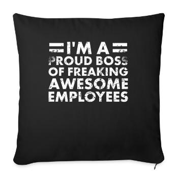 Je suis un fier patron de Damn Great - Housse de coussin décorative 45 x 45 cm - noir - Devant