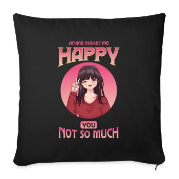 L’anime me rend heureux, pas tellement pour - Housse de coussin décorative 45 x 45 cm - noir - Devant