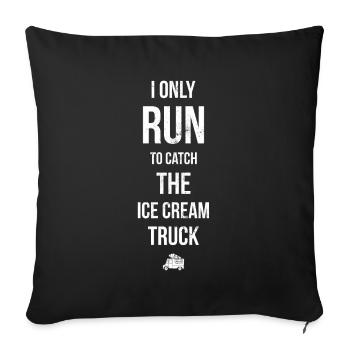 I'm just running to get the ice cream truck for Frozen - Sofa pillowcase 17,3'' x 17,3'' (45 x 45 cm) - black - Front