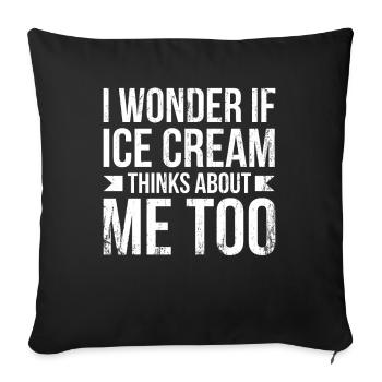 Je me demande si Ice Cream for Frozen et moi - Housse de coussin décorative 45 x 45 cm - noir - Devant