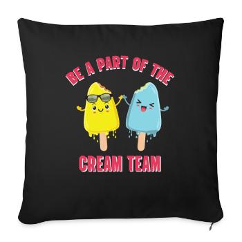 Faites partie de l’équipe Cream For Frozen - Housse de coussin décorative 45 x 45 cm - noir - Devant