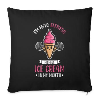 Je suis dans la crème glacée de fitness pour congelé - Housse de coussin décorative 45 x 45 cm - noir - Devant