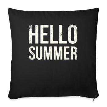 Hello Summer Ice Cream Design pour surgelé - Housse de coussin décorative 45 x 45 cm - noir - Devant