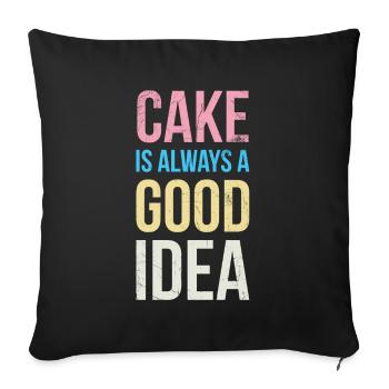 Cake is always a good idea to the baker or - Sofa pillowcase 17,3'' x 17,3'' (45 x 45 cm) - black - Front