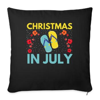 Christmas in July design for Christians and beach - Sofa pillowcase 17,3'' x 17,3'' (45 x 45 cm) - black - Front
