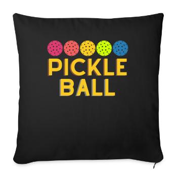 Pickleball design for Pickleball players or - Sofa pillowcase 17,3'' x 17,3'' (45 x 45 cm) - black - Front