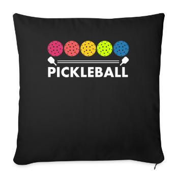 Pickleball design for Pickleball players or - Sofa pillowcase 17,3'' x 17,3'' (45 x 45 cm) - black - Front