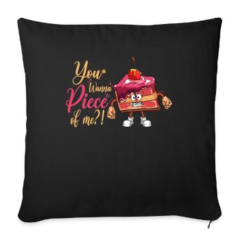 Tu veux un morceau de moi pour les fans de pâtisserie ou de pâtisserie - Housse de coussin décorative 45 x 45 cm - noir - Devant