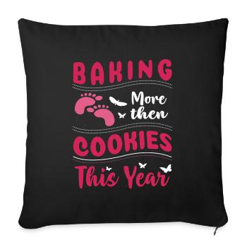 Cuire cette année plus que des biscuits pour boulanger ou - Housse de coussin décorative 45 x 45 cm - noir - Devant