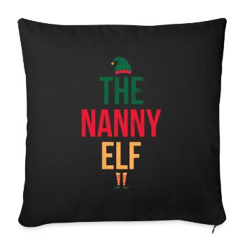 Le design de l’elfe nounou pour grand-mère grand-mère - Housse de coussin décorative 45 x 45 cm - noir - Devant