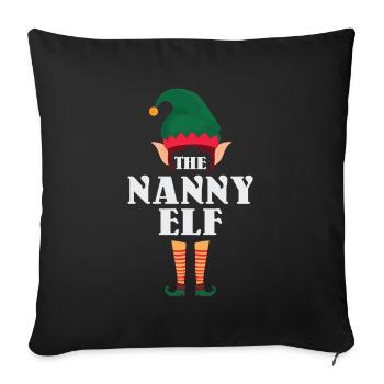 Le design de l’elfe nounou pour grand-mère grand-mère - Housse de coussin décorative 45 x 45 cm - noir - Devant