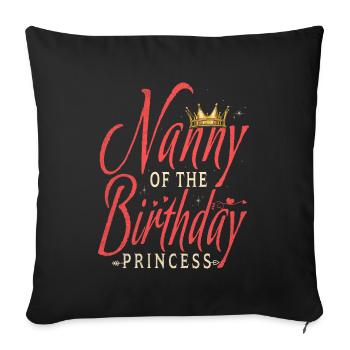 Nanny The Birthday Princess For - Sofa pillowcase 17,3'' x 17,3'' (45 x 45 cm) - black - Front