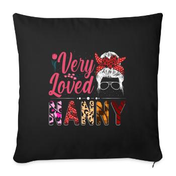 Very Beloved Nanny For Grandmother Grandma - Sofa pillowcase 17,3'' x 17,3'' (45 x 45 cm) - black - Front