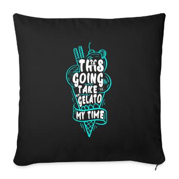 Ce sera gelato mon temps pour Frozen In - Housse de coussin décorative 45 x 45 cm - noir - Devant