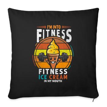 Je suis dans la crème glacée de fitness pour congelé - Housse de coussin décorative 45 x 45 cm - noir - Devant