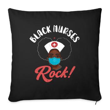 Black Nurse Rock For Den - Sofa pillowcase 17,3'' x 17,3'' (45 x 45 cm) - black - Front