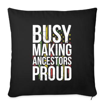 Employed, Ancestors Proud of The African - Sofa pillowcase 17,3'' x 17,3'' (45 x 45 cm) - black - Front