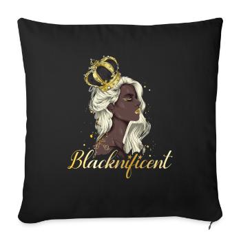 Blacknificent pour les fiers Afro-Américains - Housse de coussin décorative 45 x 45 cm - noir - Devant