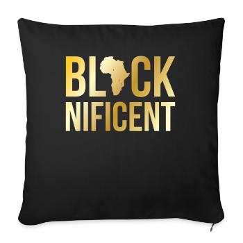 Blacknificent For Proud African Americans - Sofa pillowcase 17,3'' x 17,3'' (45 x 45 cm) - black - Front