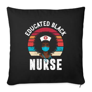 Educated Black Nurse Retro For - Sofa pillowcase 17,3'' x 17,3'' (45 x 45 cm) - black - Front