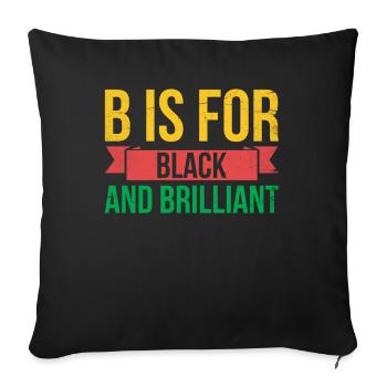 B stands for black and brilliant for Pride African - Sofa pillowcase 17,3'' x 17,3'' (45 x 45 cm) - black - Front