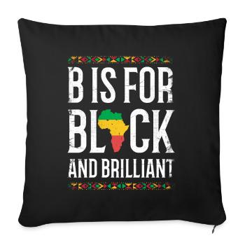 B stands for black and brilliant for Pride African - Sofa pillowcase 17,3'' x 17,3'' (45 x 45 cm) - black - Front