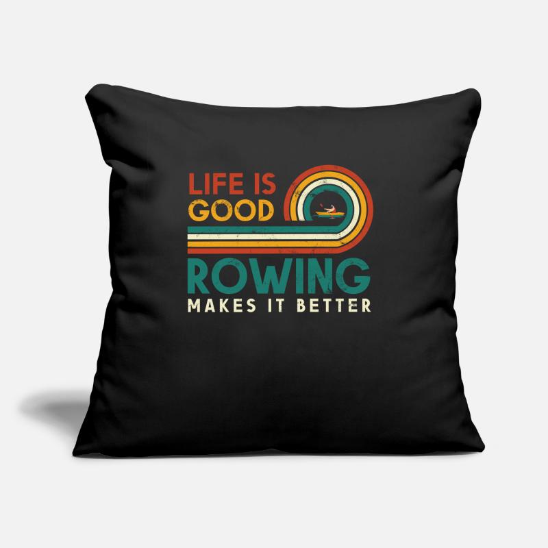 Life Is Good Rowing Makes It Better For Sofa pillowcase 17,3'' x 17,3'' (45 x 45 cm)