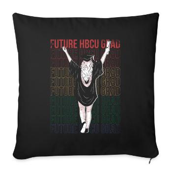 Futur diplômé Hbcu Pour Fier - Housse de coussin décorative 45 x 45 cm - noir - Devant