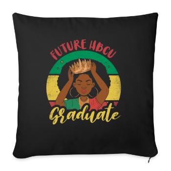 Futur diplômé Hbcu Pour Fier - Housse de coussin décorative 45 x 45 cm - noir - Devant