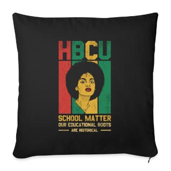 Hbcu School Matter Nos racines éducatives - Housse de coussin décorative 45 x 45 cm - noir - Devant