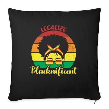 Légaliser Blacknificent Retro pour la fierté - Housse de coussin décorative 45 x 45 cm - noir - Devant