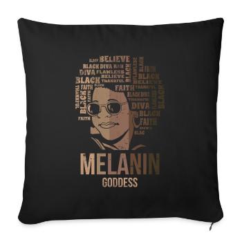 Melanin Goddess For Pride African Americans - Sofa pillowcase 17,3'' x 17,3'' (45 x 45 cm) - black - Front