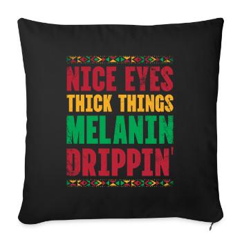 Beautiful Eyes Thick Things Melanin Drippin For Pride - Sofa pillowcase 17,3'' x 17,3'' (45 x 45 cm) - black - Front